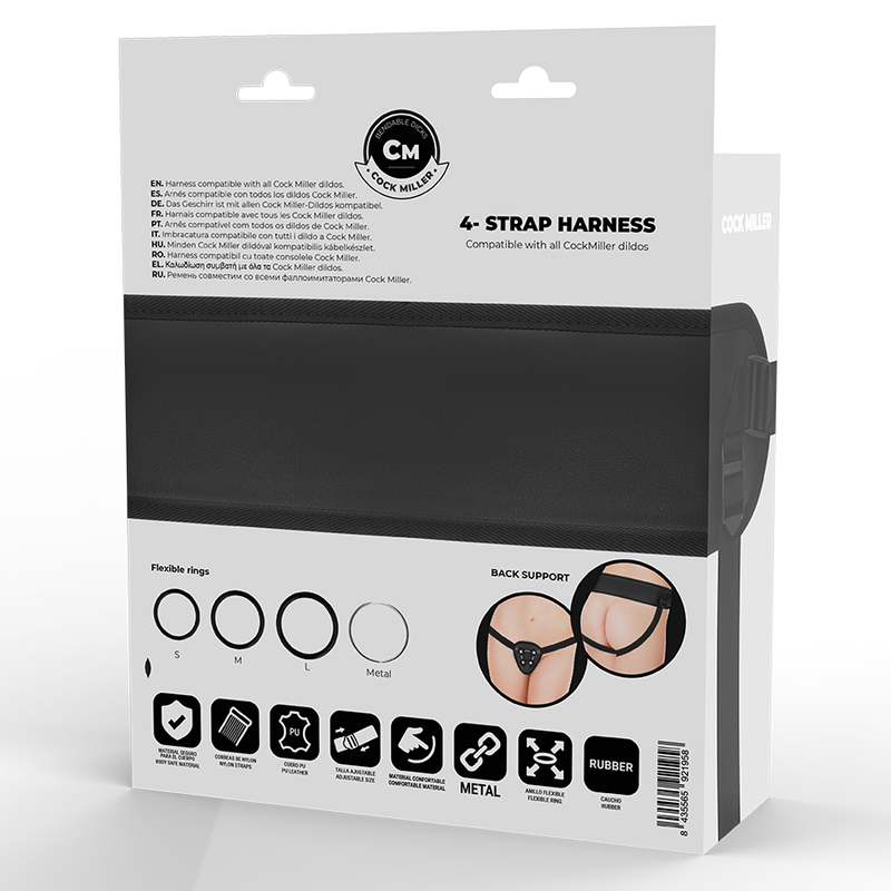 Cock Miller Harness + Silicone Density Articulable Cocksil 18 Cm | Niks.fi verkkokauppa
