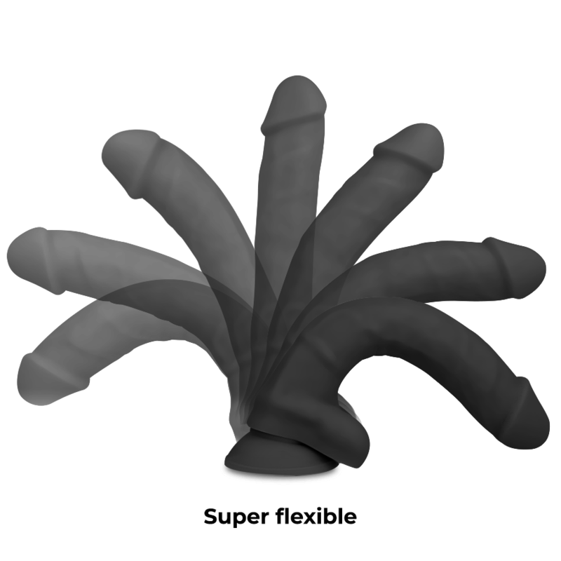 Cock Miller Harness + Silicone Density Articulable Cocksil Black 19.5 Cm | Niks.fi verkkokauppa