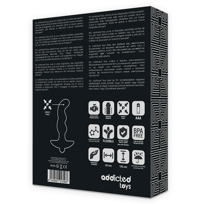 Addicted Toys Anal Massager With Black Vibration Model 2 | Niks.fi verkkokauppa