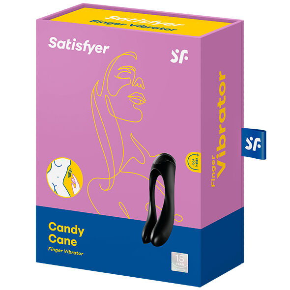 Satisfyer Candy Cane Finger Vibrator Black | Niks.fi verkkokauppa