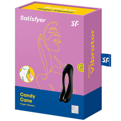 Satisfyer Candy Cane Finger Vibrator Black | Niks.fi verkkokauppa