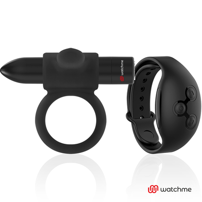 Black&Silver Cameron Remote Control Cockring Watchme | Niks.fi verkkokauppa