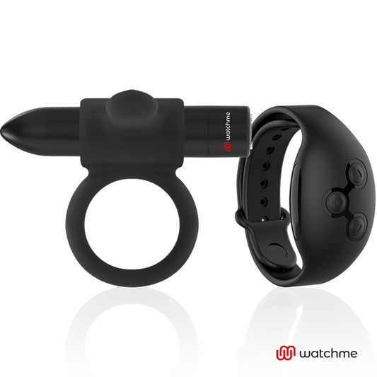 Black&Silver Cameron Remote Control Cockring Watchme | Niks.fi verkkokauppa