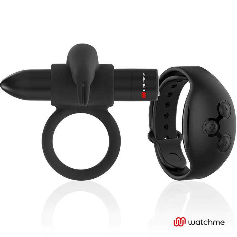 Black&Silver Burton Remote Control Cockring Watchme | Niks.fi verkkokauppa