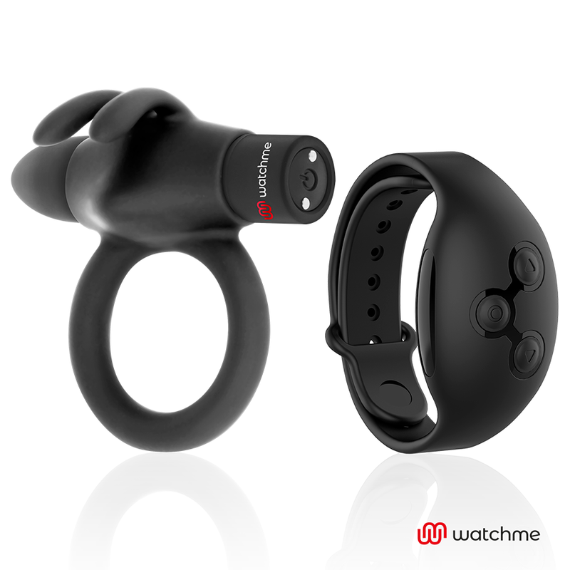 Black&Silver Agron Remote Control Cockring Watchme | Niks.fi verkkokauppa