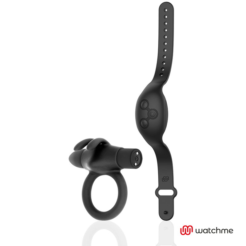 Black&Silver Agron Remote Control Cockring Watchme | Niks.fi verkkokauppa