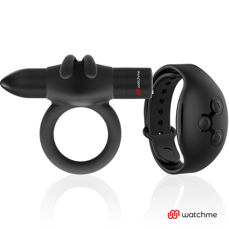 Black&Silver Agron Remote Control Cockring Watchme | Niks.fi verkkokauppa