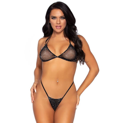 Leg Avenue Fishnet Bikini Top And G-String One Size | Niks.fi verkkokauppa