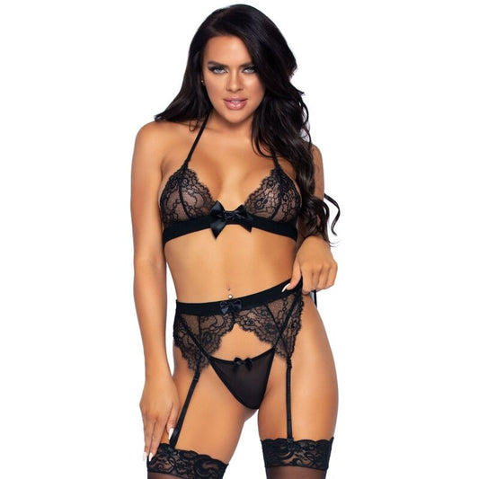 Leg Avenue Three Pieces Set Top, Garter Belt And G-String M | Niks.fi verkkokauppa