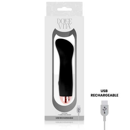 Dolce Vita Rechargeable Vibrator One Black 7 Speed | Niks.fi verkkokauppa