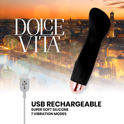 Dolce Vita Rechargeable Vibrator One Black 7 Speed | Niks.fi verkkokauppa