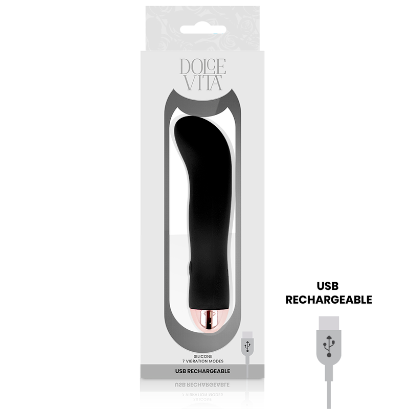Dolce Vita Rechargeable Vibrator Two Black 7 Speed | Niks.fi verkkokauppa