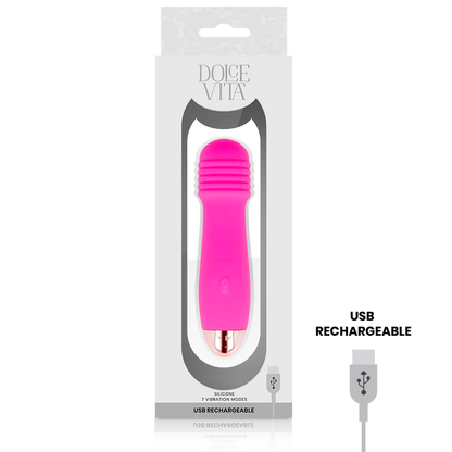 Dolce Vita Rechargeable Vibrator Three Pink 7 Speeds | Niks.fi verkkokauppa