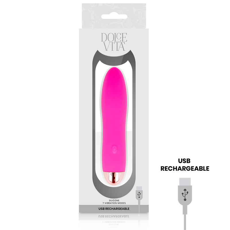 Dolce Vita Rechargeable Vibrator Four Pink 7 Speeds | Niks.fi verkkokauppa