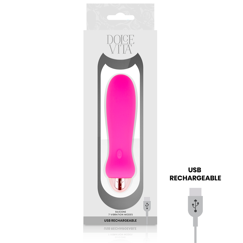 Dolce Vita Rechargeable Vibrator Five Pink 7 Speeds | Niks.fi verkkokauppa