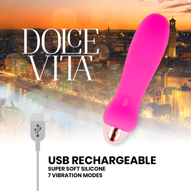Dolce Vita Rechargeable Vibrator Five Pink 7 Speeds | Niks.fi verkkokauppa