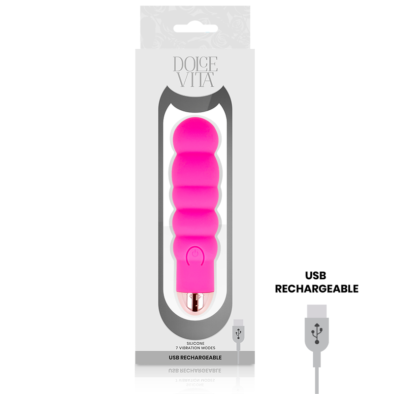 Dolce Vita Rechargeable Vibrator Six Pink 7 Speeds | Niks.fi verkkokauppa