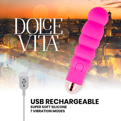 Dolce Vita Rechargeable Vibrator Six Pink 7 Speeds | Niks.fi verkkokauppa