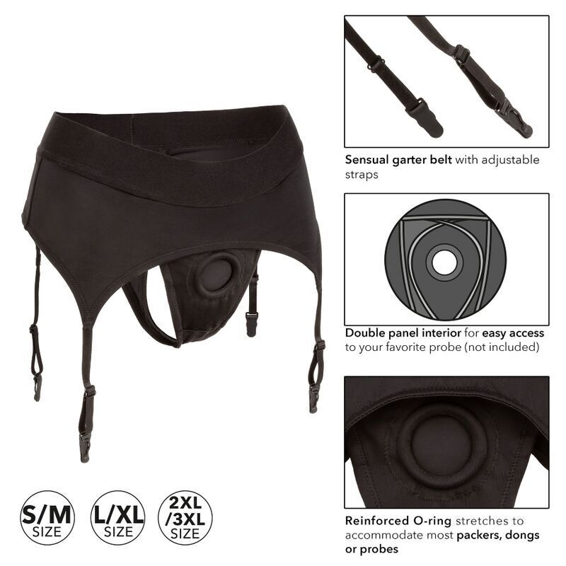 Calexotics Boundless Thong With Garter S/M | Niks.fi verkkokauppa