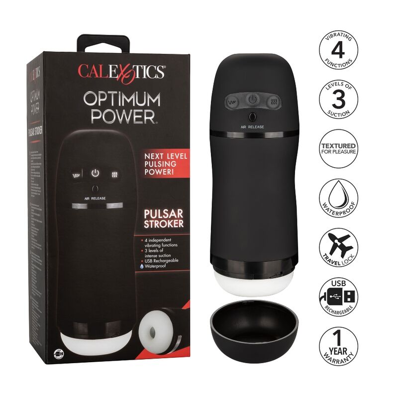 Calexotics Optimum Power Stroker Vibrating And Suction Functions | Niks.fi verkkokauppa