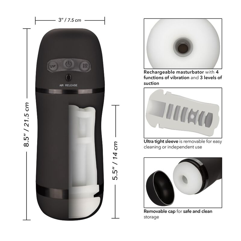 Calexotics Optimum Power Stroker Vibrating And Suction Functions | Niks.fi verkkokauppa