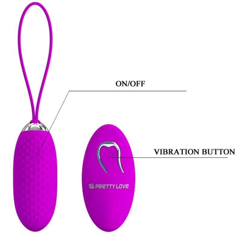 Pretty Love Joanna Vibrating Egg Remote Control 12 Modes | Niks.fi verkkokauppa