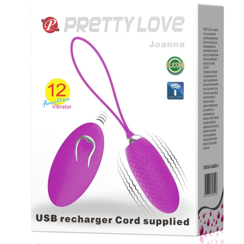Pretty Love Joanna Vibrating Egg Remote Control 12 Modes | Niks.fi verkkokauppa