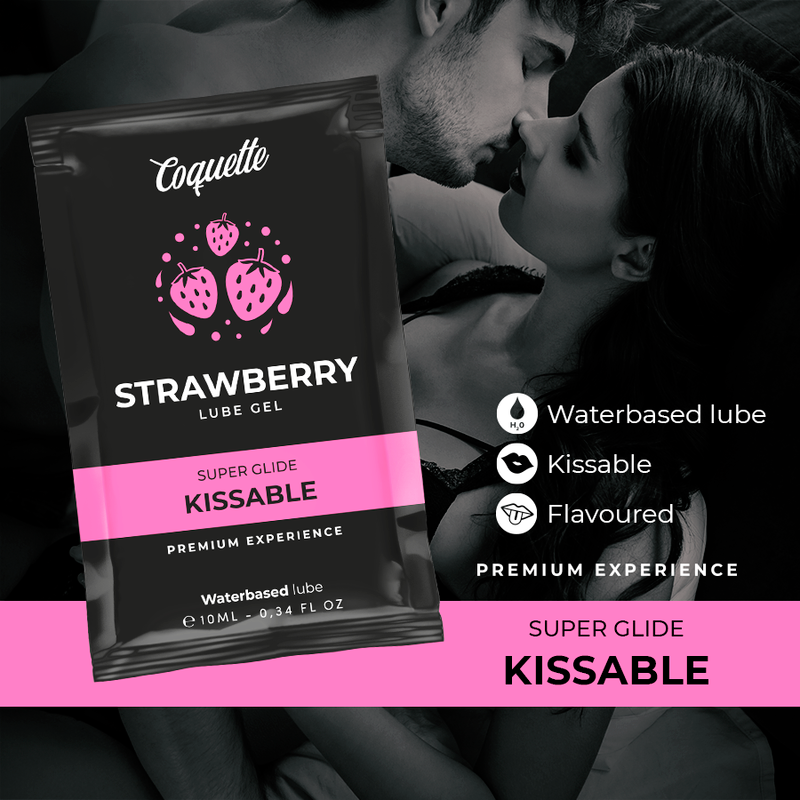 Coquette Cosmetics Strawberry Water Based Kissable Lubricant Pocket 10 Ml | Niks.fi verkkokauppa