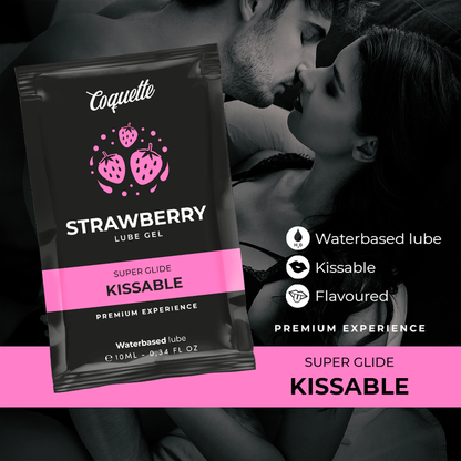 Coquette Cosmetics Strawberry Water Based Kissable Lubricant Pocket 10 Ml | Niks.fi verkkokauppa