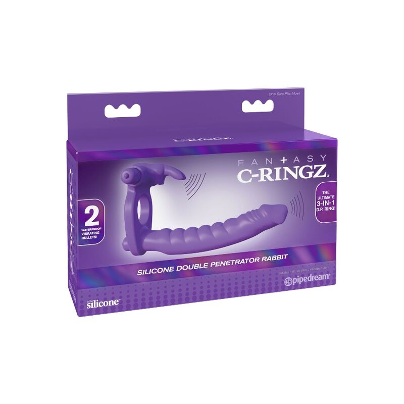 Fantasy C-Ringz Silicone Double Vibrator Rabbit | Niks.fi verkkokauppa
