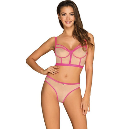 Obsessive Nudelia Set Two Pieces Pink S/M | Niks.fi verkkokauppa