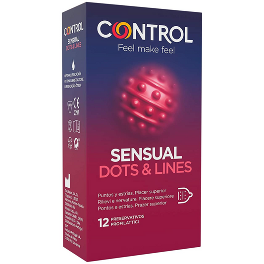 Control Sensual Dots & Lines Points And Stretch Marks 12 Units | Niks.fi verkkokauppa