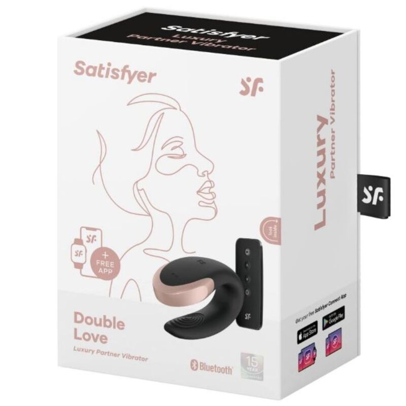 Satisfyer Double Love Luxury Partner Vibrator Black | Niks.fi verkkokauppa