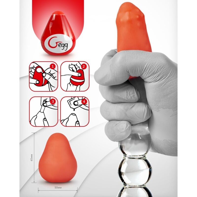 G-Vibe Reusable Textured Masturbator Egg Red | Niks.fi verkkokauppa