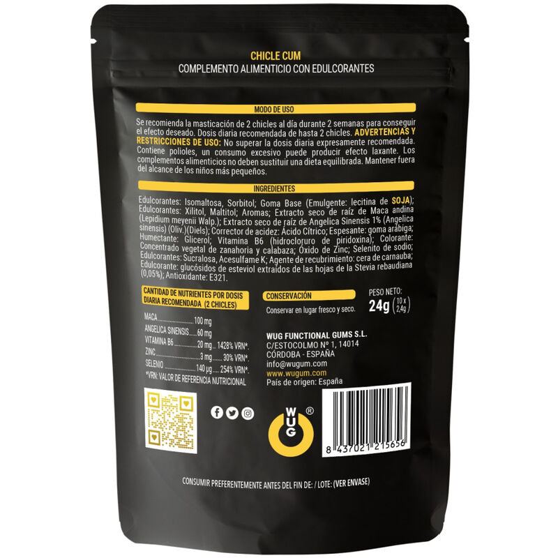 Wug Sex Sense Cum Ejaculation Increase Gum & Semen Banana Flavor 10 Units | Niks.fi verkkokauppa