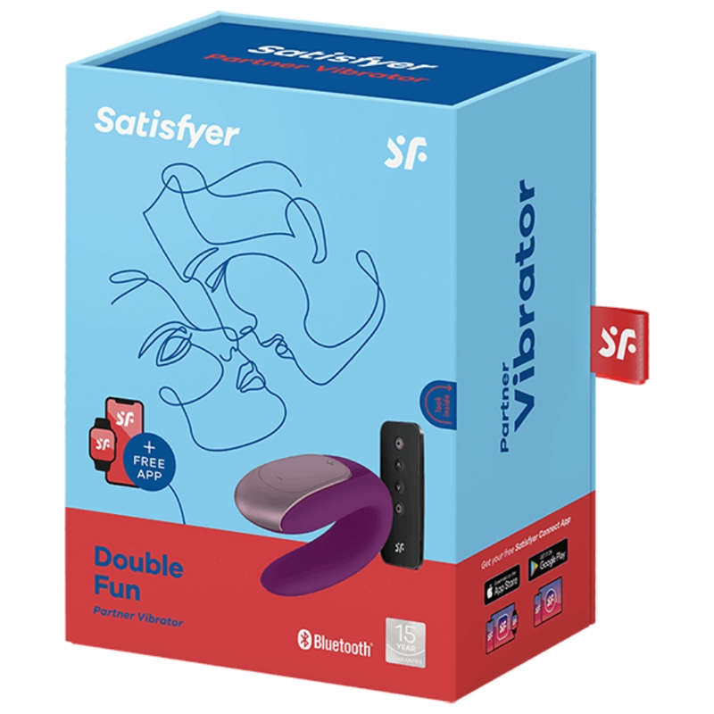 Satisfyer Double Fun Partner Vibrator Purple | Niks.fi verkkokauppa