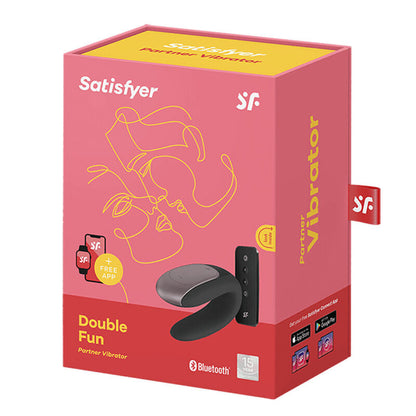 Satisfyer Double Fun Partner Vibrator Black | Niks.fi verkkokauppa