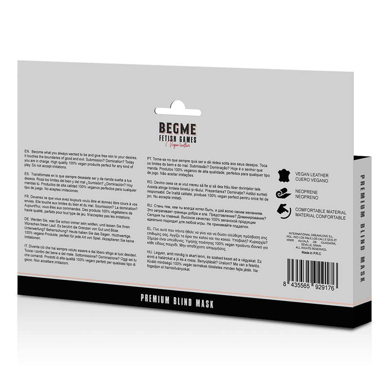 Begme Black Edition Premium Blind Mask With Neoprene Lining | Niks.fi verkkokauppa