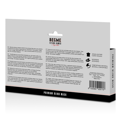 Begme Black Edition Premium Blind Mask With Neoprene Lining | Niks.fi verkkokauppa
