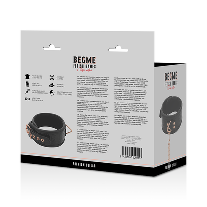 Begme Black Edition Premium Vegan Leather Collar With Neoprene Lining | Niks.fi verkkokauppa