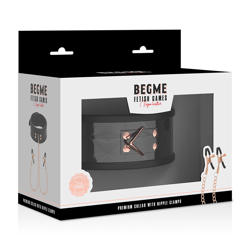 Begme Black Edition Collar With Nipple Clamps With Neoprene Lining | Niks.fi verkkokauppa