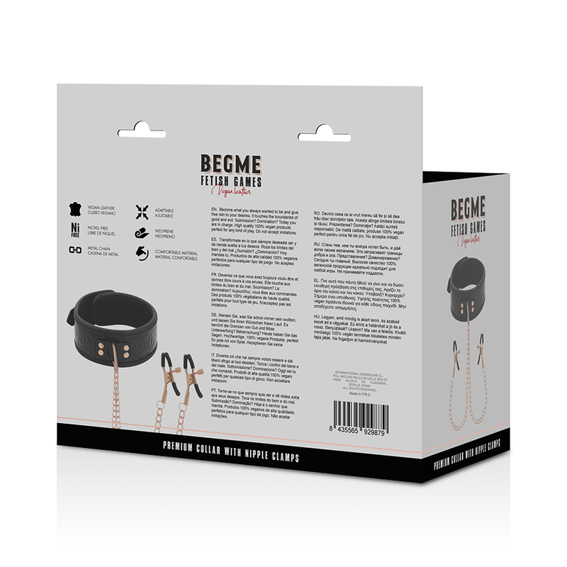 Begme Black Edition Collar With Nipple Clamps With Neoprene Lining | Niks.fi verkkokauppa