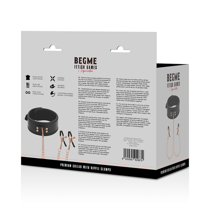 Begme Black Edition Collar With Nipple Clamps With Neoprene Lining | Niks.fi verkkokauppa