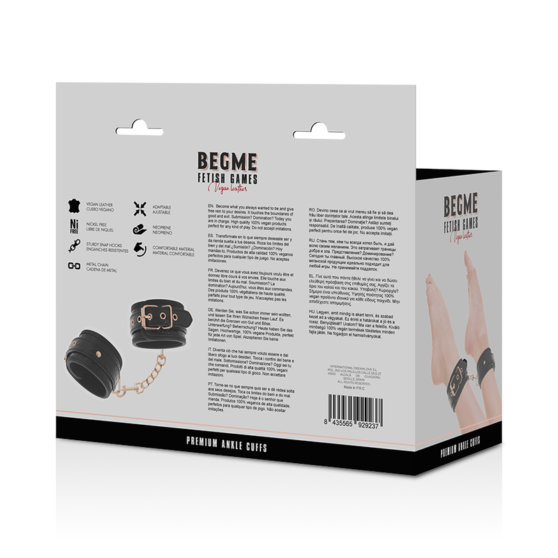 Begme Black Edition Premium Ankle Cuffs With Neoprene Lining | Niks.fi verkkokauppa