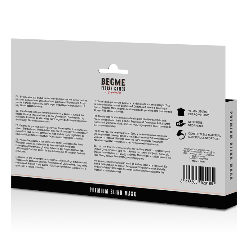 Begme Red Edition Premium Blind Mask With Neoprene Lining | Niks.fi verkkokauppa