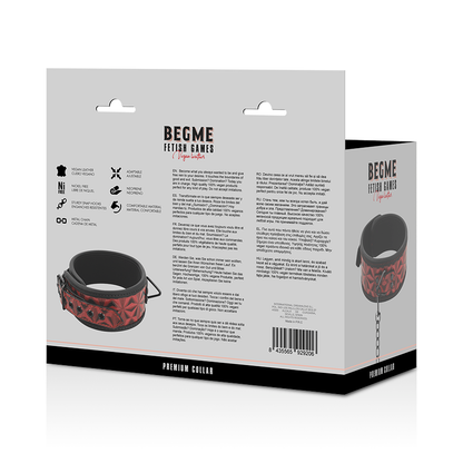 Begme Red Edition Premium Vegan Leather Collar With Neoprene Lining | Niks.fi verkkokauppa