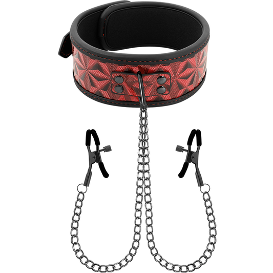 Begme Red Edition Collar With Nipple Clamps With Neoprene Lining | Niks.fi verkkokauppa