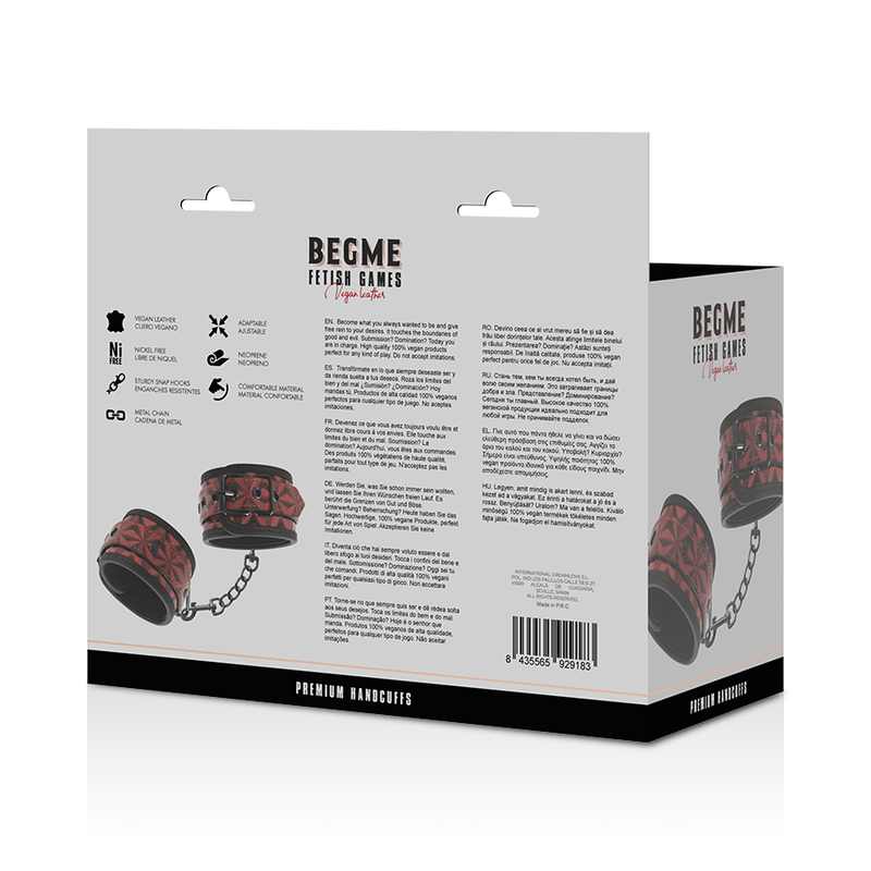 Begme Red Edition Premium Handcuffs With Neoprene Lining | Niks.fi verkkokauppa