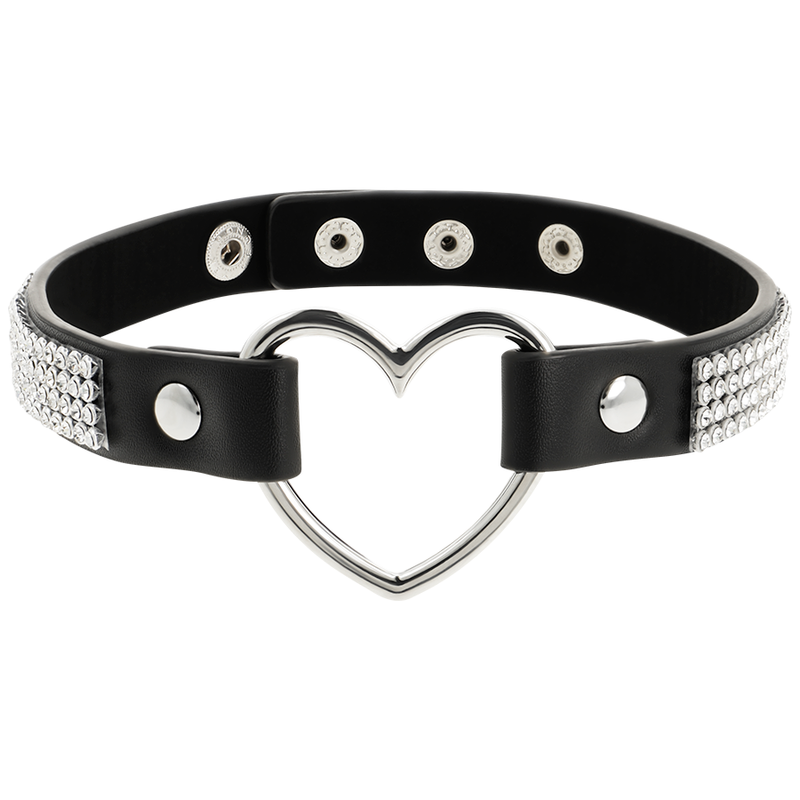Coquette Chic Desire Vegan Leather Choker With Heart | Niks.fi verkkokauppa