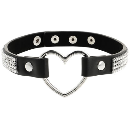 Coquette Chic Desire Vegan Leather Choker With Heart | Niks.fi verkkokauppa